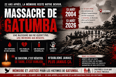 Commémoration du massacre de Gatumba, Burundi